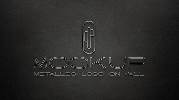 Mock-up con logo metallico