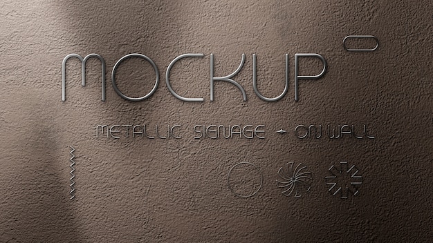 Mock-up con logo metallico