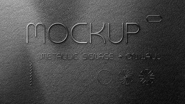 PSD mock-up con logo metallico