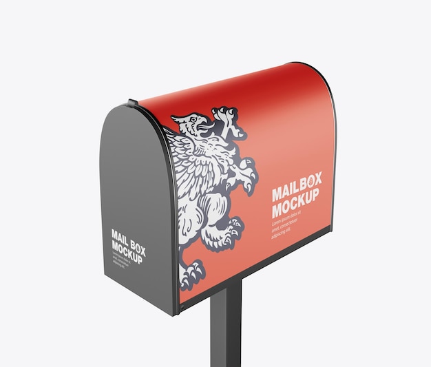 PSD metallic mailbox mockup