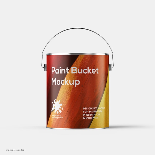PSD metallic matte paint bucket mockup