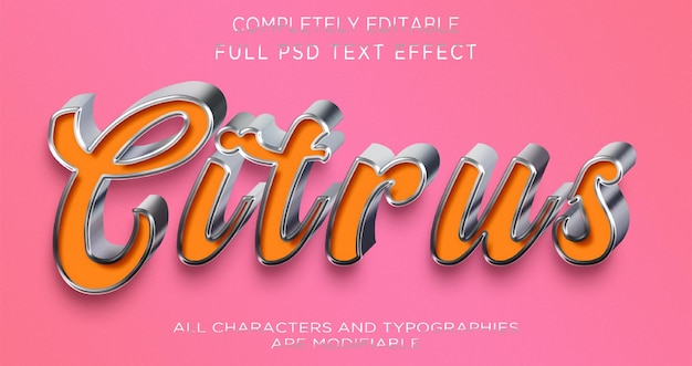 PSD metallic outlined text effect