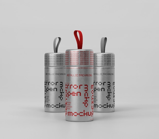 Metallic packaging bag mockup