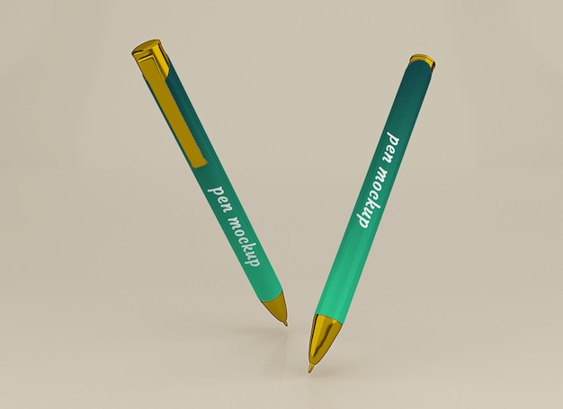 PSD metallic pen mockup