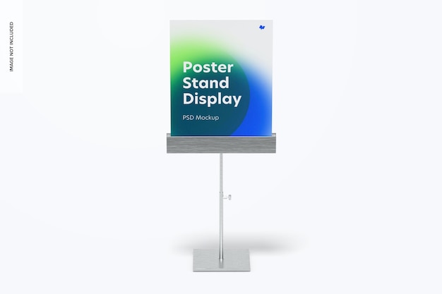 Metallic Poster Stand Display Mockup