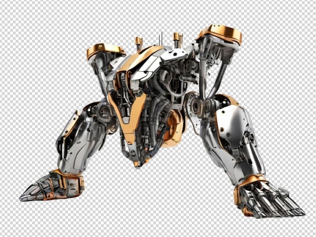 PSD metallic robotic arm 3d rendering png przezroczysty