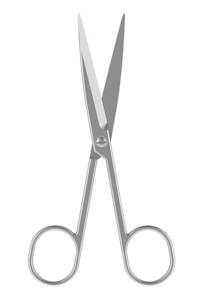 PSD metallic scissors 3d-weergave geïsoleerd op een transparante achtergrond