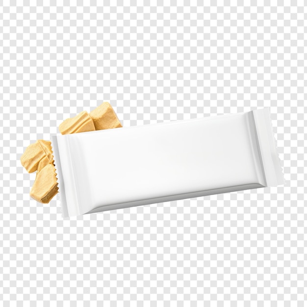 PSD metallic snack bar mockup op doorzichtige achtergrond