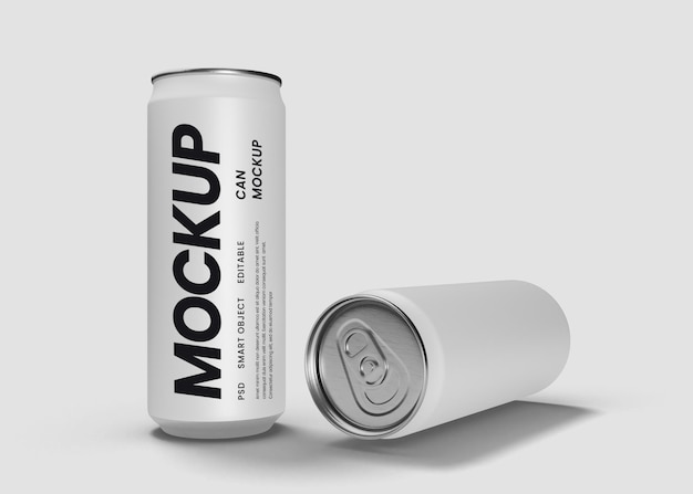 Metallic soda kan mockup