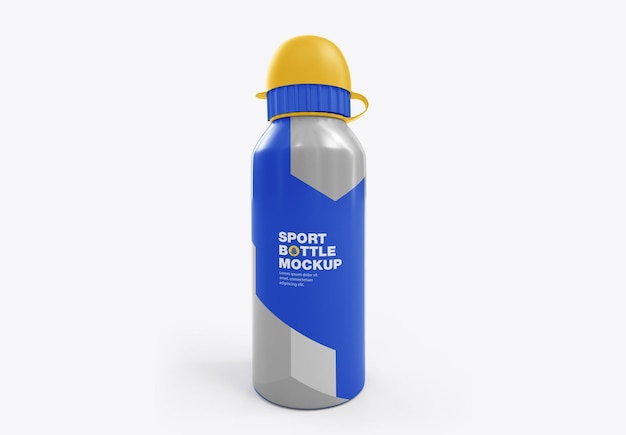 Metallic sport bottle mockup