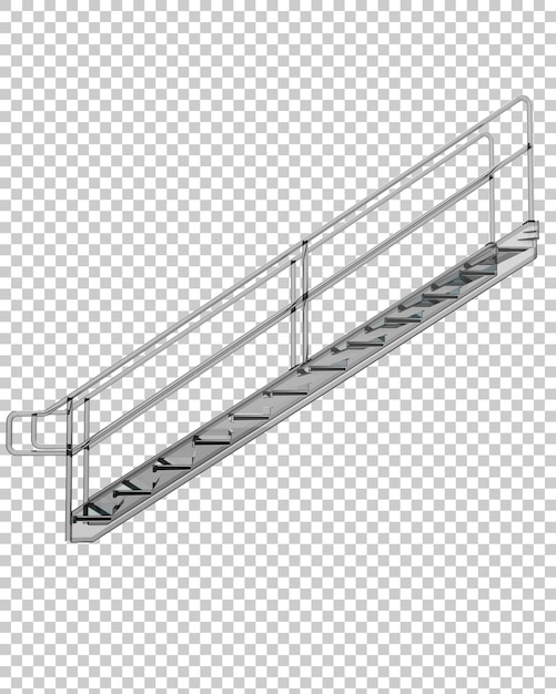 PSD 透明な背景の 3 d レンダリング図に分離された金属製の階段
