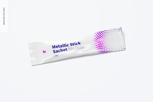 metallic stick sachet mockup