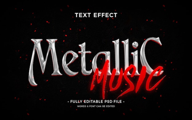 Metallic text effect template design