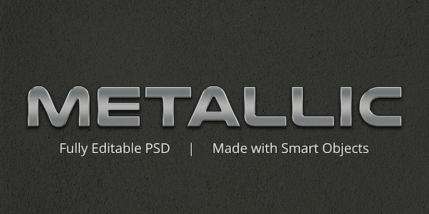 PSD metallic text effect