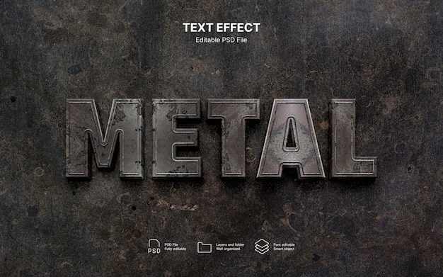 PSD metallic  text effect