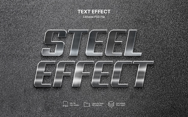 PSD metallic  text effect