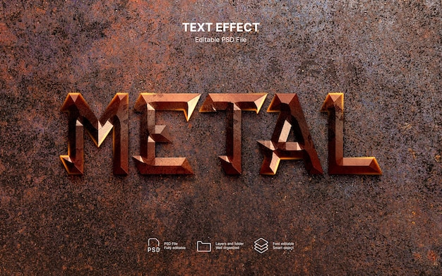 PSD metallic  text effect