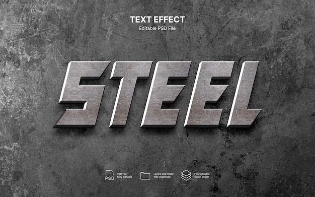 PSD metallic  text effect