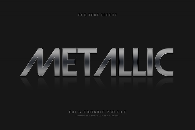 PSD metallic text effect