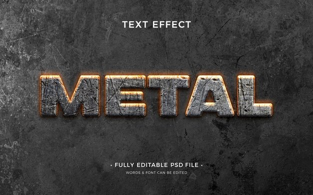 Metallic text with bright light