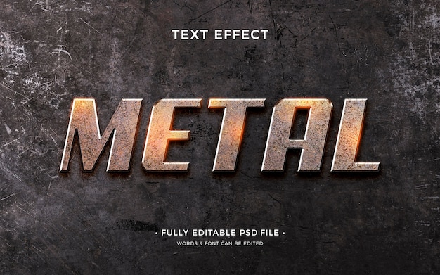 PSD metallic text with details