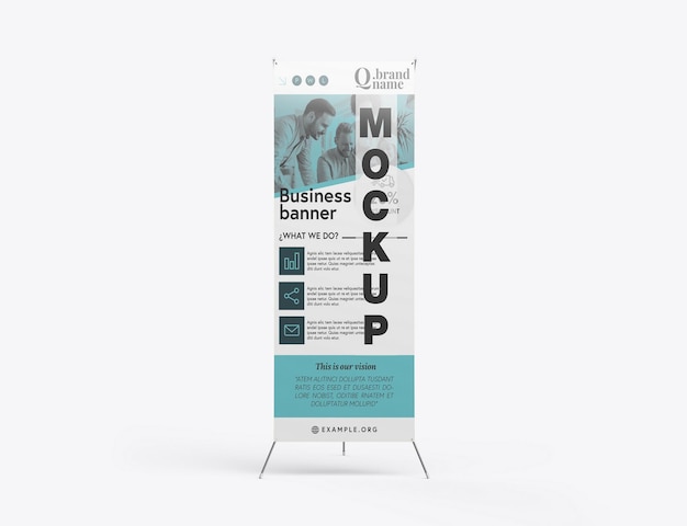 PSD metallic x banner mockup