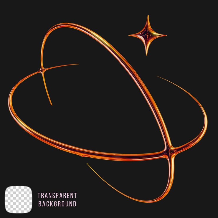 PSD metallic y2k star shape 3d rendering on transparent background