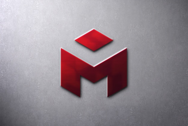 Metalowe 3d Logo makieta na ścianie