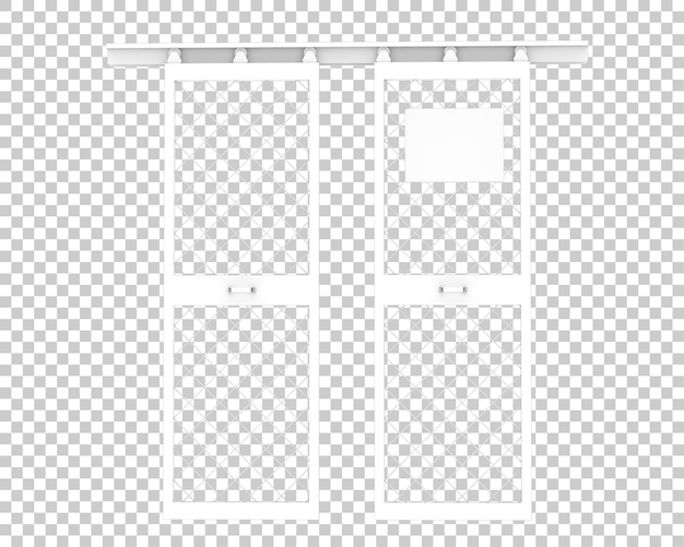 PSD metalowe drzwi izolowane na przezroczystym tle ilustracja renderowania 3d