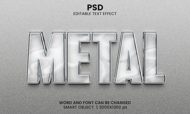 Metalowy 3d Edytowalny Efekt Tekstowy Premium Psd Z Tłem