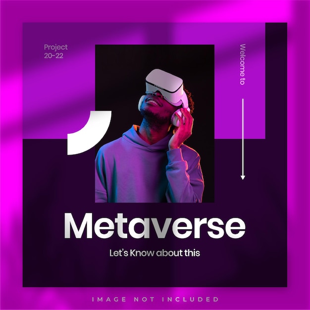 Metaverse Crypto 미래 지향적인 디자인 소셜 미디어 게시물 템플릿