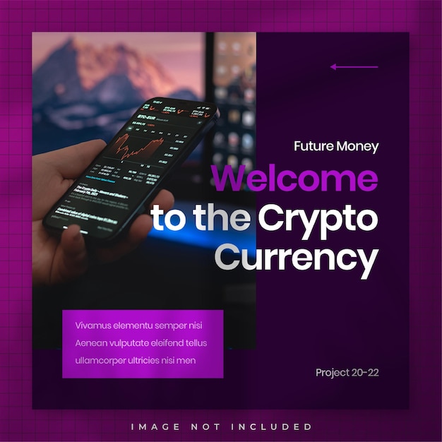 PSD metaverse crypto futuristic design social media posts template