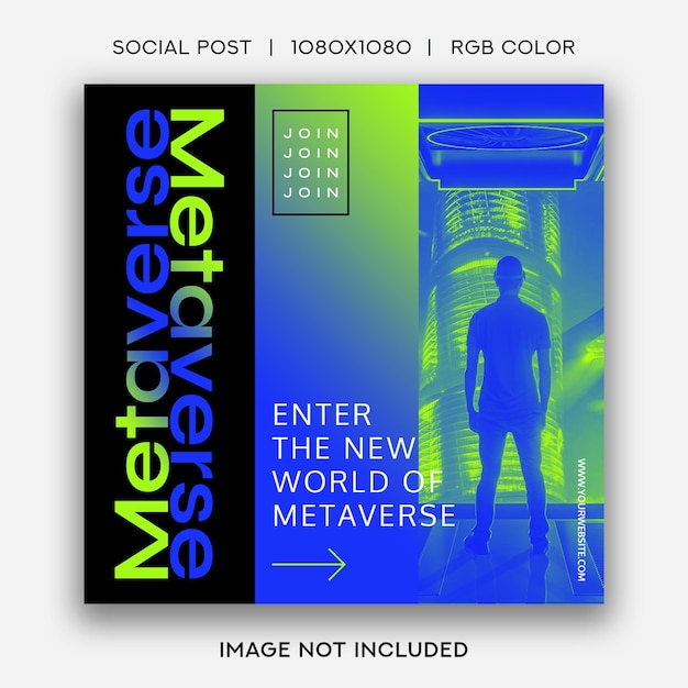 PSD post instagram di promozione del metaverso