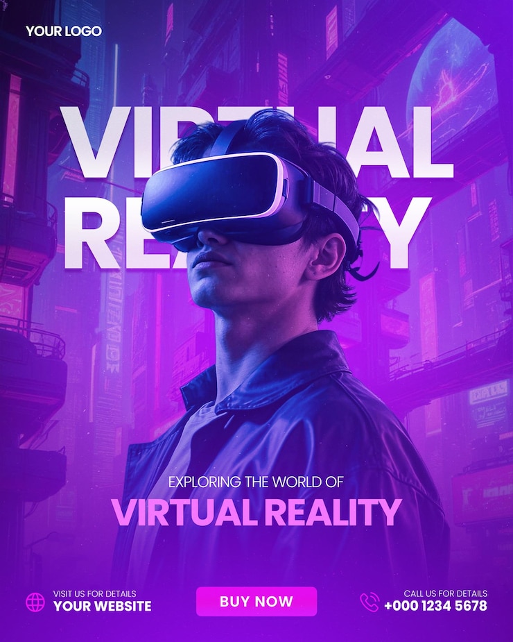 PSD metaverse virtual reality gaming social media post design or instagram banner