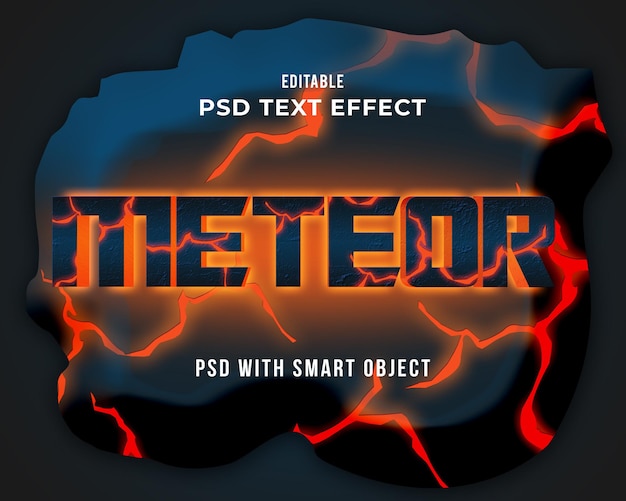 PSD meteor text effect 3d