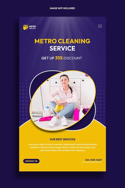 PSD metro cleaning service facebook instagram story template