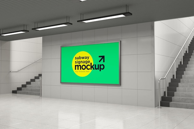 Metro horizontaal bewegwijzering Mockup Billboard Mock up