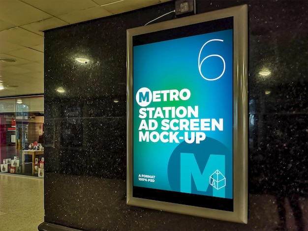 Metro station advertising screen