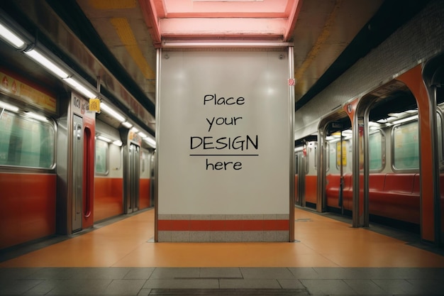 PSD metrostation reclame mockup psd