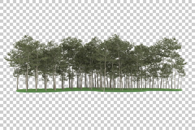 Metsä läpinäkyvällä taustalla. 3d-renderöidä – kuvitus