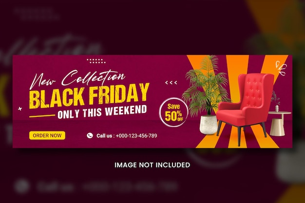 PSD meubelsbank black friday grote verkoop social media banner