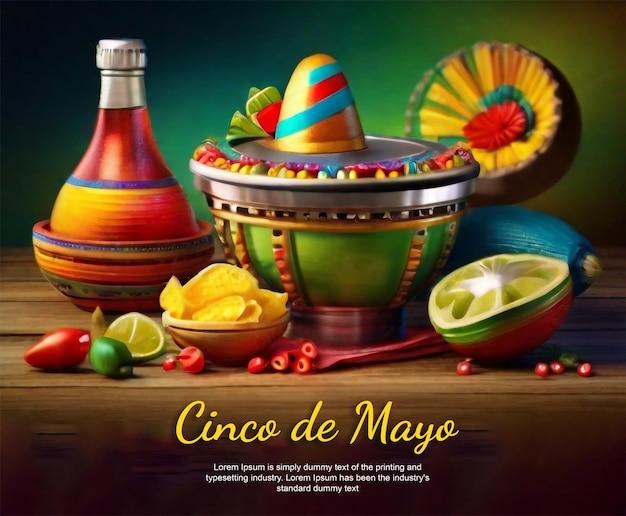 Mexicaans erfgoed cinco de mayo psd banner sjabloon