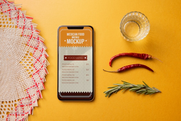 Mexicaans eten menu mockup