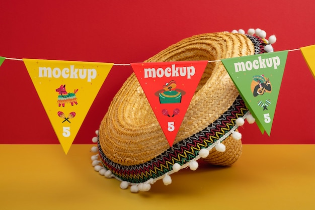 PSD mexicaanse krans mock-up ontwerp