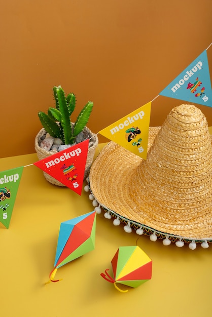Mexicaanse krans mock-up ontwerp
