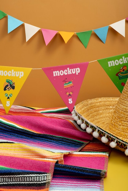 Mexicaanse krans mock-up ontwerp