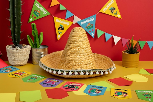 Mexicaanse krans mock-up ontwerp