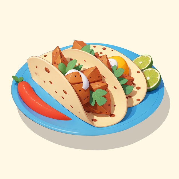 PSD mexicaanse taco cartoon illustratie