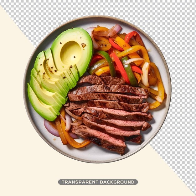 PSD mexican dish beef fajitas with bell peppers