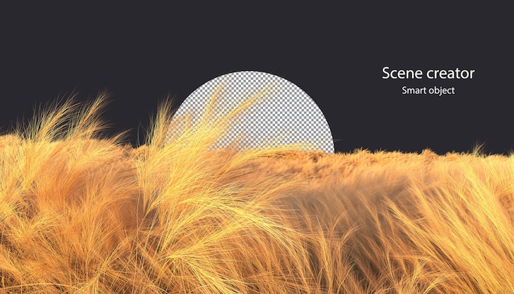 PSD mexican feathergrass isolated grass clipping path